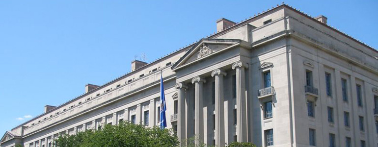 Photo of the Department of Justice building