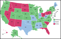 Map of texting bans