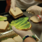 Volunteers making sandwiches on MLK Day