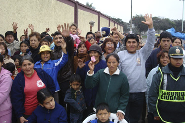 Crowd of patients in Trujillo, Peru.