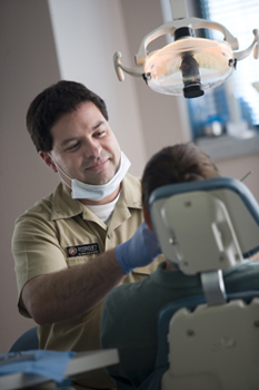 United States Public Health Service dentist working on a patient