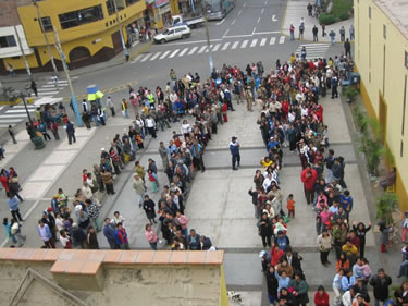Patients in the Republic of Guatemala line up for treatment at a clinic.