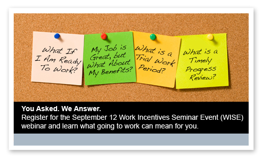 Webinar Ticket to Work: Support Services for People Who Have a Disability and Are Ready to Work