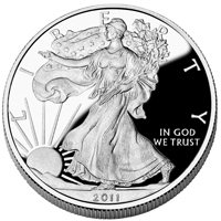 American Eagle Silver Proof Coin - obverse image