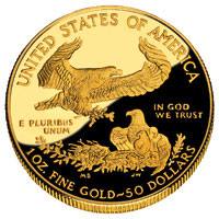 American Eagle Gold Proof Coin - reverse image