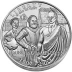 Image shows the Jamestown one-dollar coin.