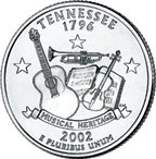 Image shows the Tennessee quarter.