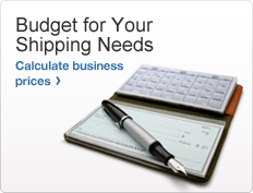 Budget for Your Shipping Needs. Photo of a checkbook and pen. Calculate business prices >