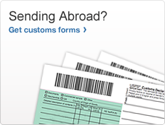 Sending Abroad? photo of customs forms Get customs forms