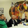 Secretary Salazar speaking at the Fort Berthold Reservation.