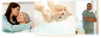 Madre e hija; lavado de manos y profesional de la salud.