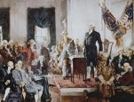 The Scene at the Signing of the Constitution, oil painting (reproduction) by Howard Chandler Christy, 1940