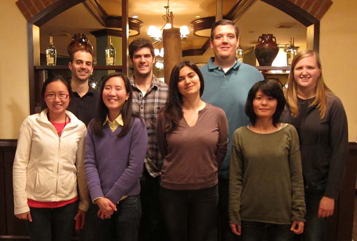 November 2011: (left to right, top) Ryan Dale [LCDB Bioinformatician], Matthew King, Patrick Boyle, Leah Matzat (bottom) Su Jun Lim, Elissa Lei, Nellie Moshkovich, Madoka Chinen