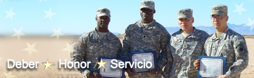 banner depicting members of the military