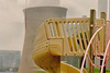 Playground equipment with a nuclear plant in the background