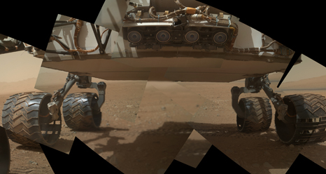 Panorama of Curiosity's belly check