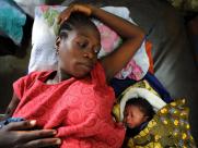 Mother and newborn rest in Liberia