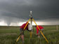 Photo of IGERT trainees deploying a portable weather station.