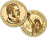 Presidential $1 Coin: Chester Arthur.