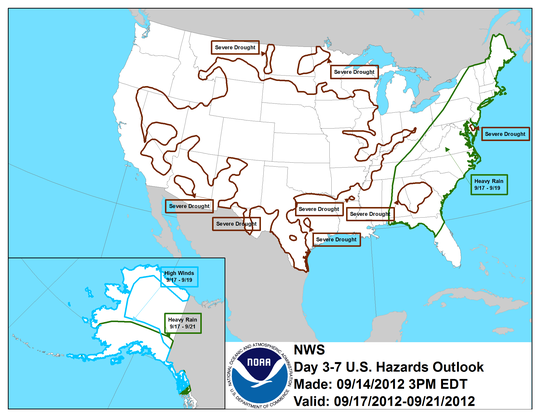 United States 3-7 Day Hazards Outlook (Contours)