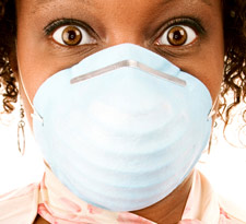 Woman wearing a surgical mask