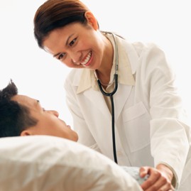 Doctor talking to patient