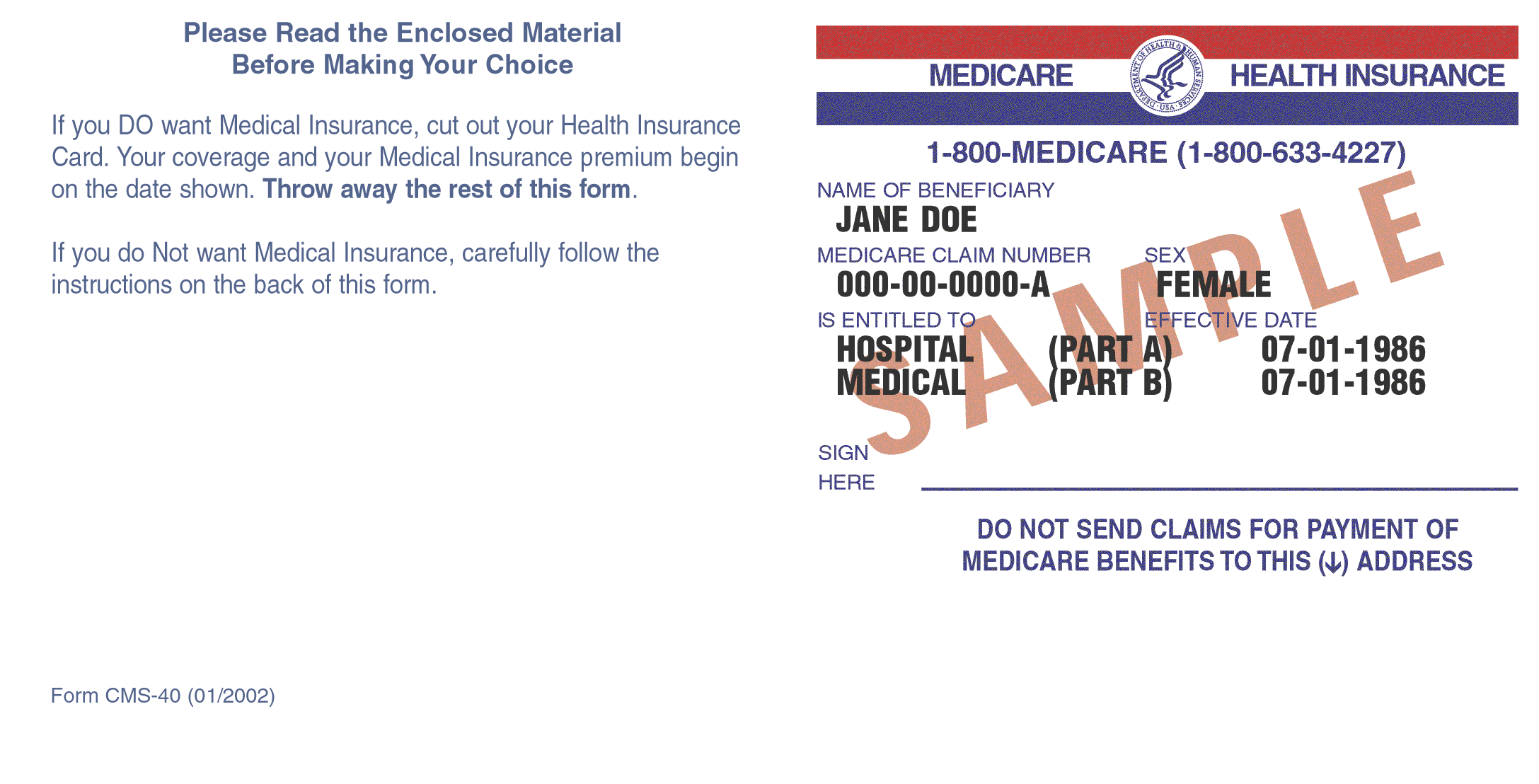 Link To Medicare Card Front View Image