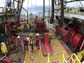 Photo of scientists and engineers working on the rig floor aboard the drill ship JOIDES Resolution.