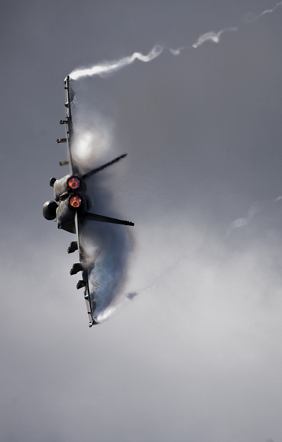 Image description: Aircraft maneuvers during an airpower demonstration.
Photo by Official U.S. Navy Imagery on Flickr.