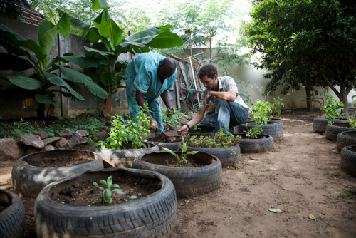 Image description: A Peace Corps volunteer works with a local nurse in a hospital garden in Senegal. The garden provides vegetables to HIV/AIDS patients.
Learn more about volunteer opportunities in the Peace Corps.