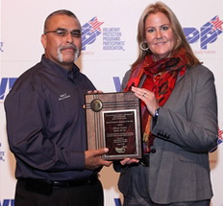 2011 SGE of Year Winner – Gilbert Aceves, Morton Salt and Kimberly A. Locey, Acting Director, Directorate of Cooperative and State Programs