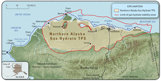 Alaska's North Slope contains an estimated 85.4 trillion cubic feet of undiscovered, technically recoverable gas from natural gas hydrates, according to a new assessment from the U.S. Geological Survey.