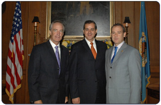 From left to right, Secretary of the Interior Dirk Kempthorne, Mexico's Secretary for Environment and Natural Resources, Juan Rafael Elvira Quesada and Mexico's Ambassador to the United States, Arturo Sarukhan.   

[Photo Credit:  Tami Heilemann/DOI]