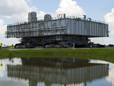 Mobile Launcher Platform-3 returns to the VAB after the launch of shuttle Atlantis on the STS-135 mission