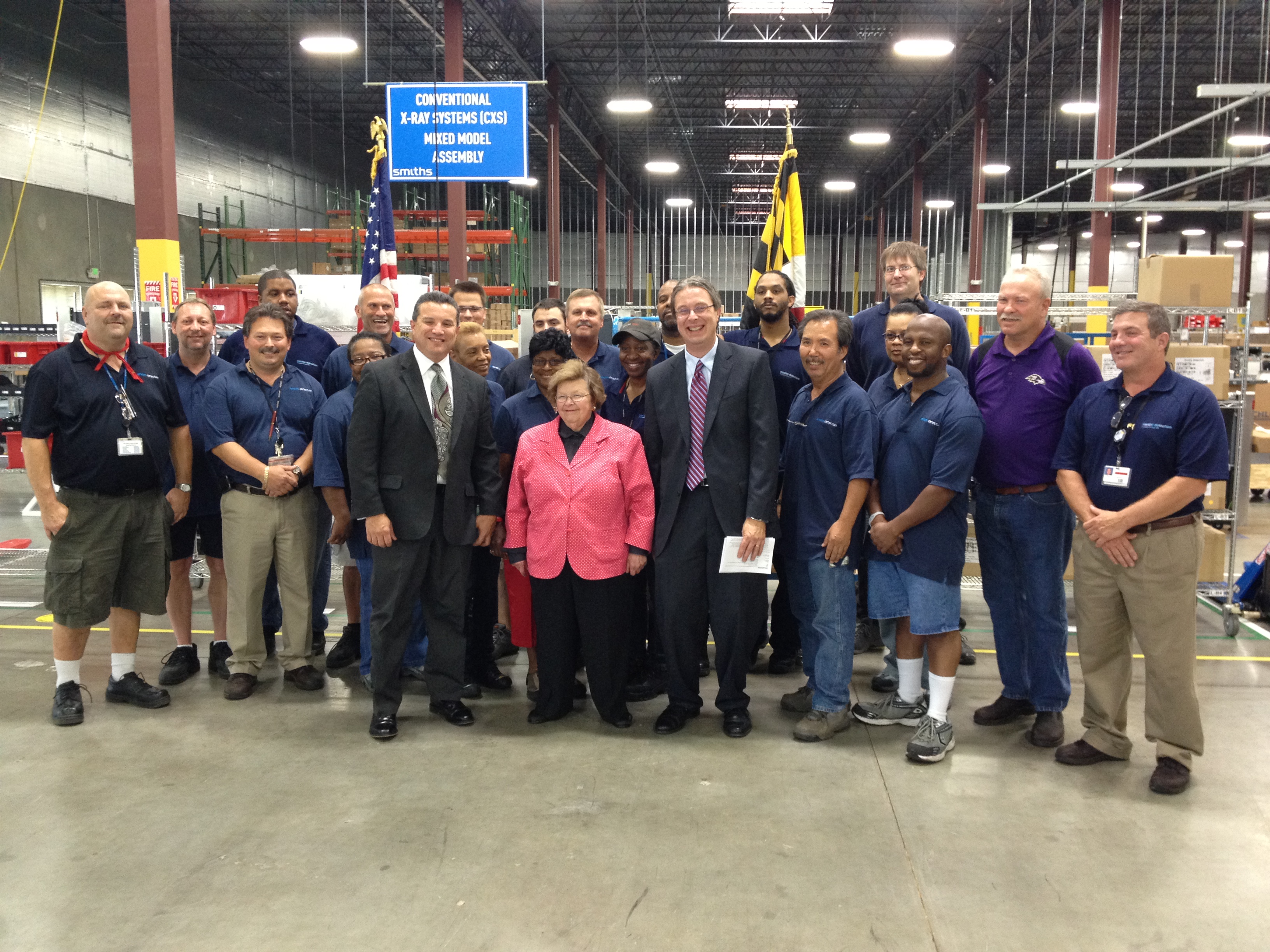 Mikulski Tours Smiths Detection Manufacturing in Harford County