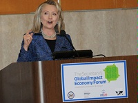 Date: 04/26/2012 Description: Secretary Clinton speaks during the Global Impact Economy Forum. - State Dept Image