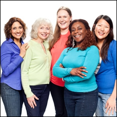 Photo of five women smiling