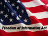 american flag with freedom of information act text