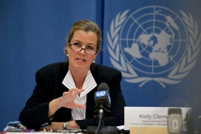 Date: 06/05/2012 Description: Deputy Assistant Secretary Kelly Clements at the Syria Humanitarian Forum. - State Dept Image