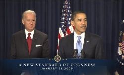 Date: 01/21/2009 Description: President Obama delivers speech on A New Standard of Openness. © White House Image