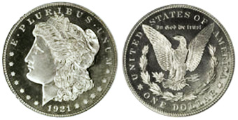 1921 Morgan Silver dollar