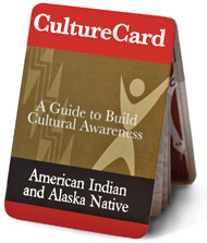 cover of Culture Card:  A Guide To Build Awareness:  American Indian and Alaska Native—click to view publication