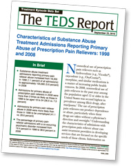 cover of Characteristics of Substance Abuse Treatment Admissions Reporting Primary Abuse of Prescription Pain Relievers: 1998 and 2008—click to view publication