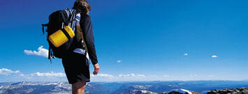 Photo: Hiker overlooking mountains