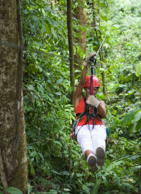 Photo: Woman zip-lining