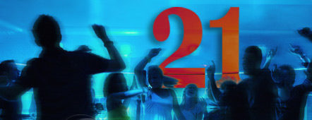 photo of silhouetted young adults dancing