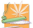 Illustration of illicit drugs