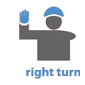Right turn hand signal