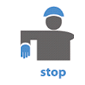 Stop hand signal
