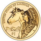 Image shows the 2012 Native American $1 Coin reverse.